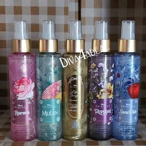 5X Bath & Body Works X Disney Princess 8 FL Shimmer Mist Spray Collection Bundle